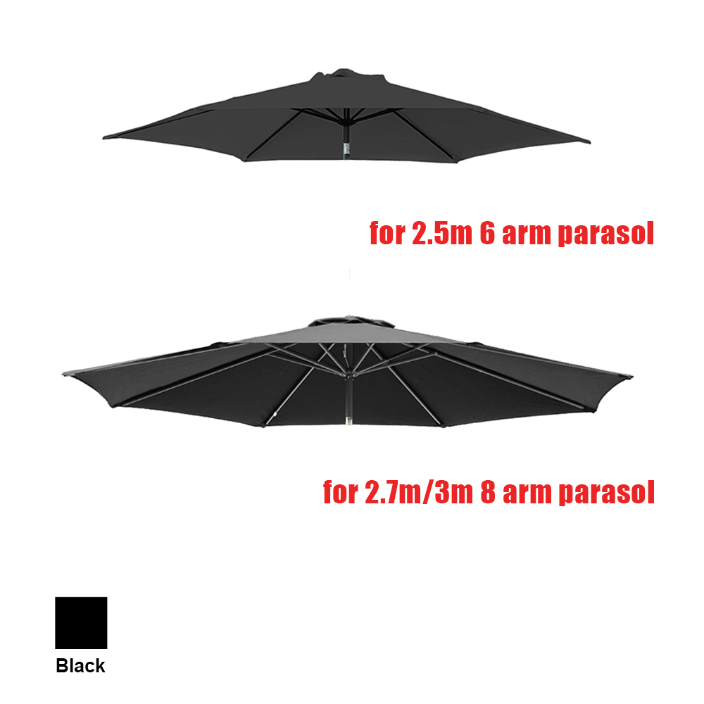 2.5m 2.7m 3m Replacement Fabric Garden Parasol Canopy Cover for 6 8 Arm