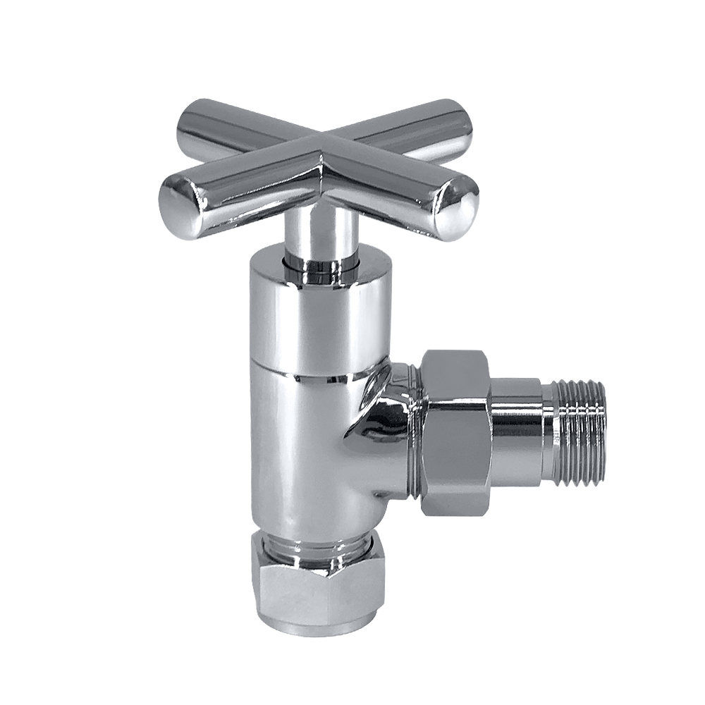 Straight Angled Heated Towel Rail Manual Radiator Valves Pair 1 2 x 